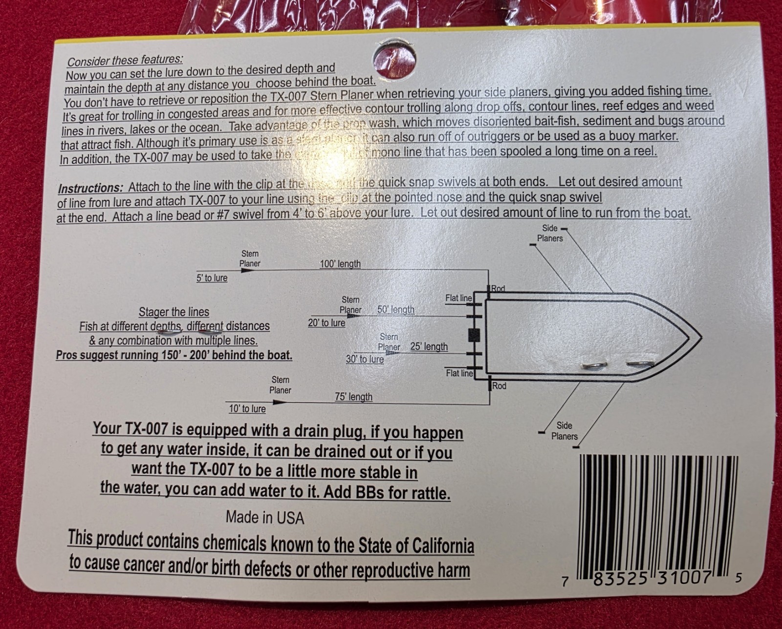 CHURCH TACKLE TX-007 STERN PLANER, # 31007