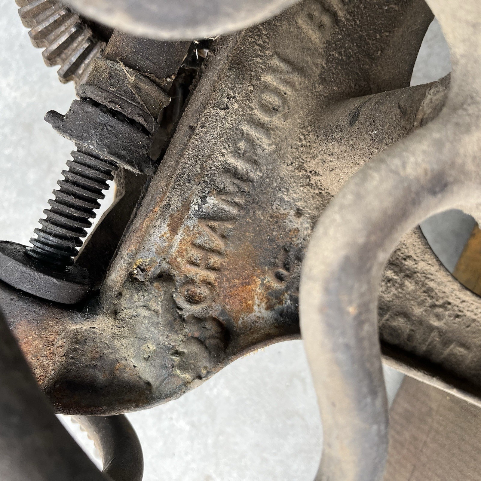 Vintage Champion Blower & Forge Co. Hand-Crank Drill Press Lancaster NOT SEIZED