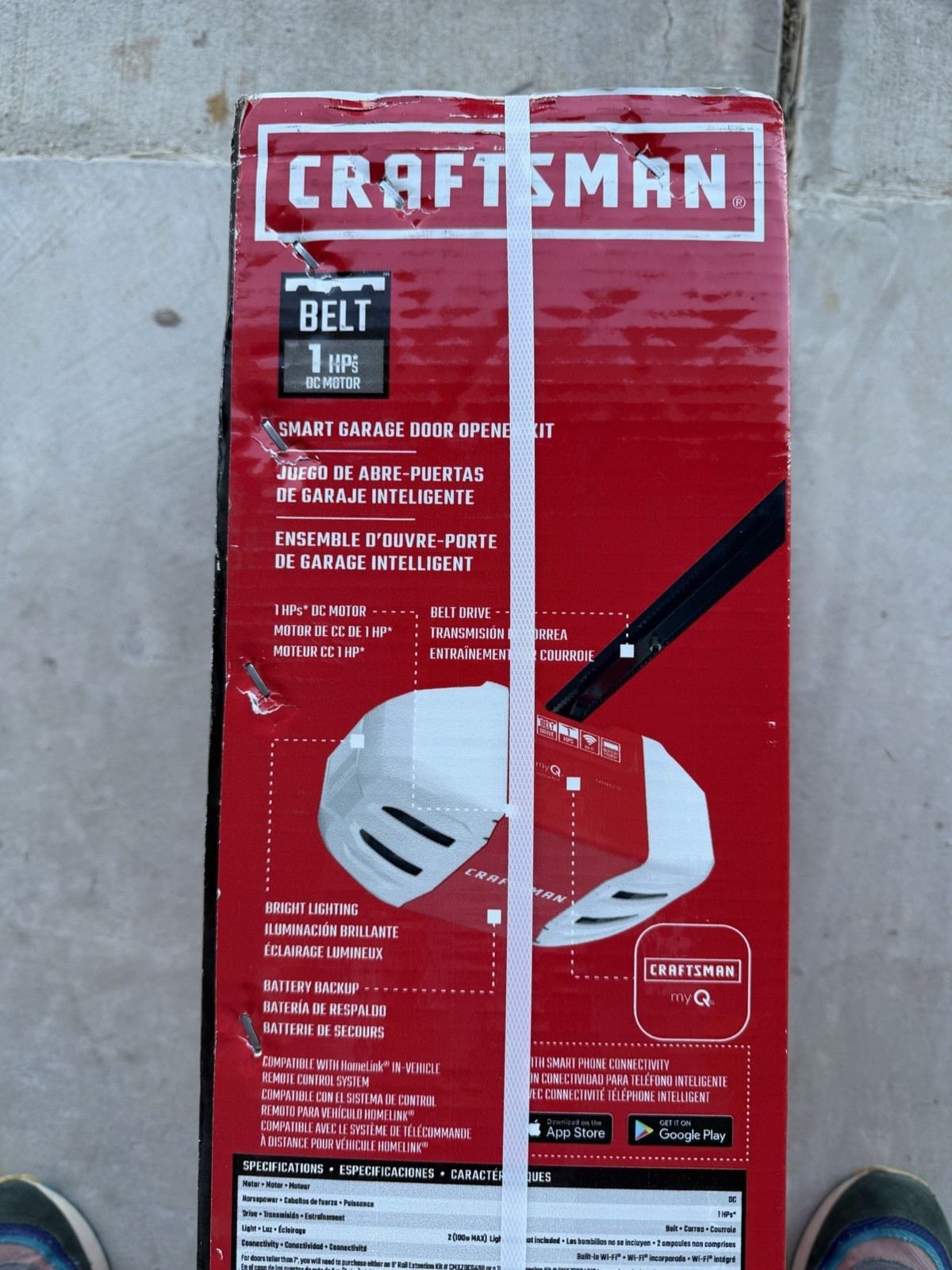 CRAFTSMAN 1-HP myQ Ultra Quiet Smart Garage Door Opener Wi-Fi and Battery Backup