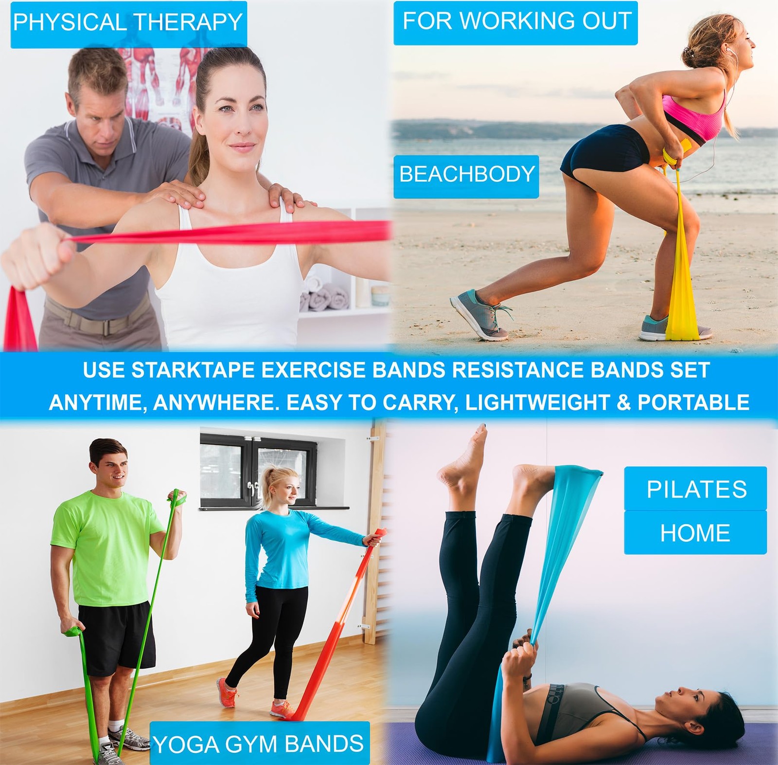 Resistance Bands 50 Yard Professional Roll. Non-Latex Elastic Exercise Fitnes...