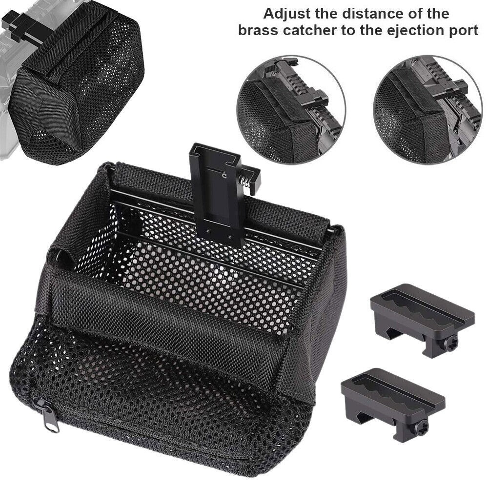 Universal Brass Shell Catcher Net with Picatinny Rail Mount Heat Resistant Mesh