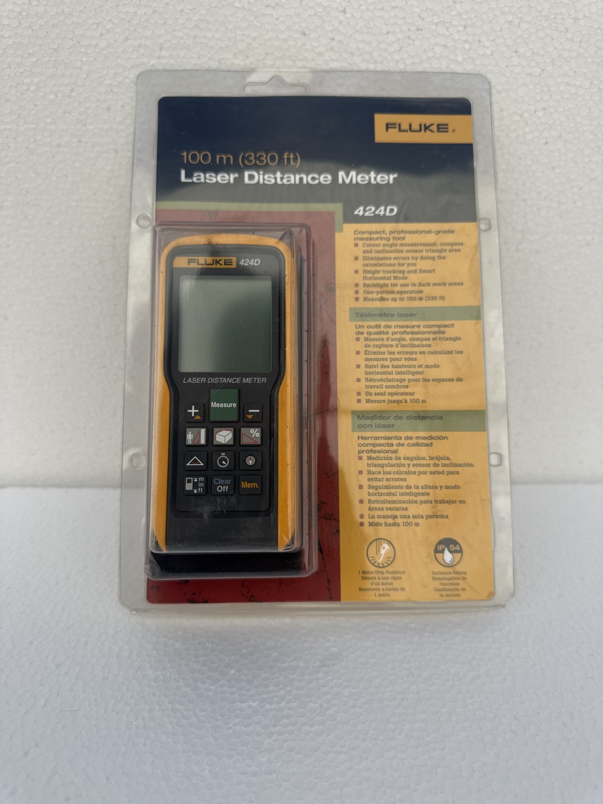 Fluke 424D Laser Distance Meter - 100M/330ft/3937in Range Finder