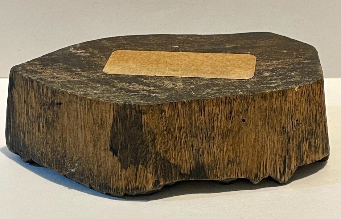 Vintage Heart Textile Printing Block Cross Star Hand Carved Wood 4.5" Long Stamp