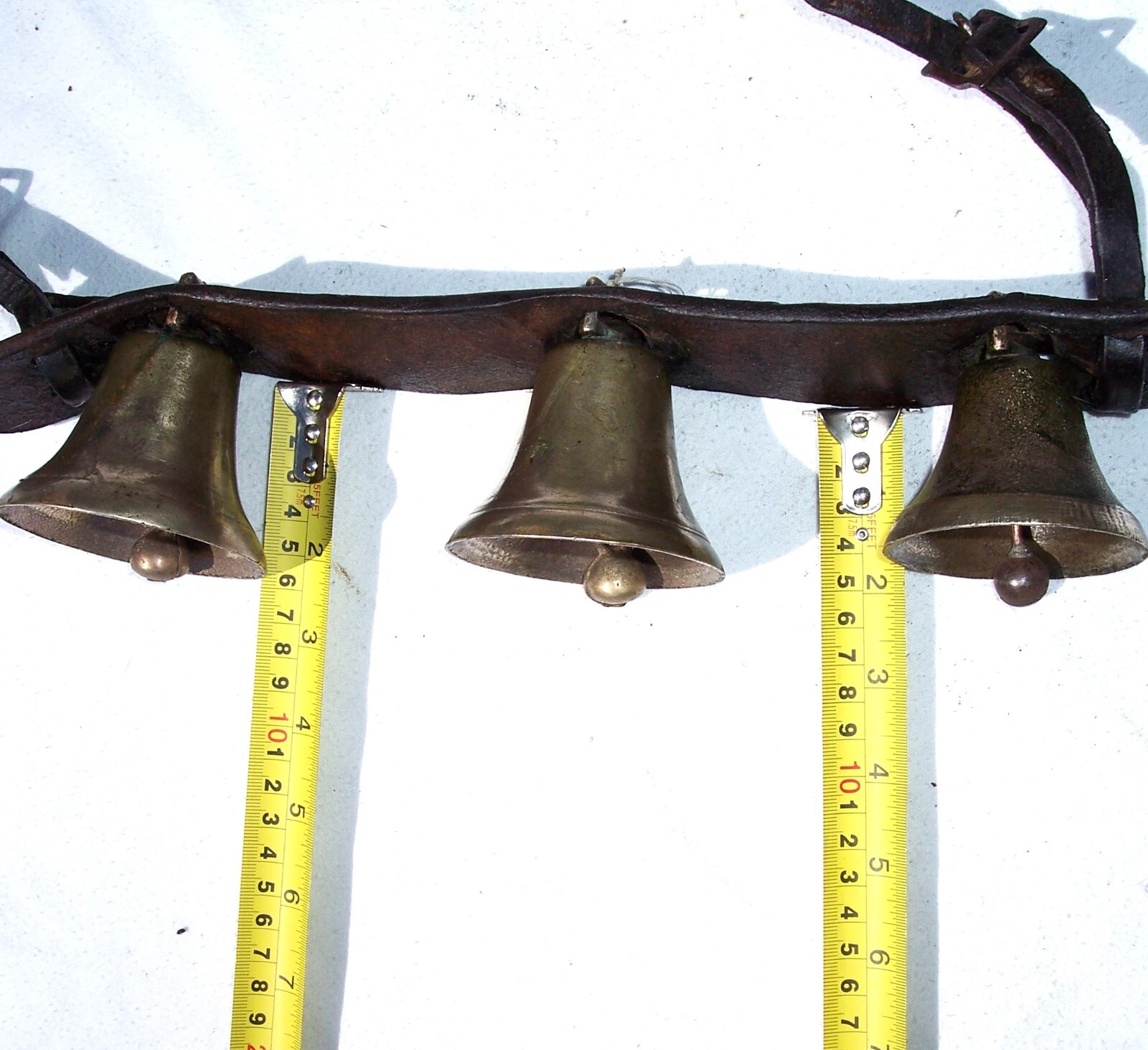 Antique Shaft Sleigh Three Bells Horse Driving Harness Carriage #7