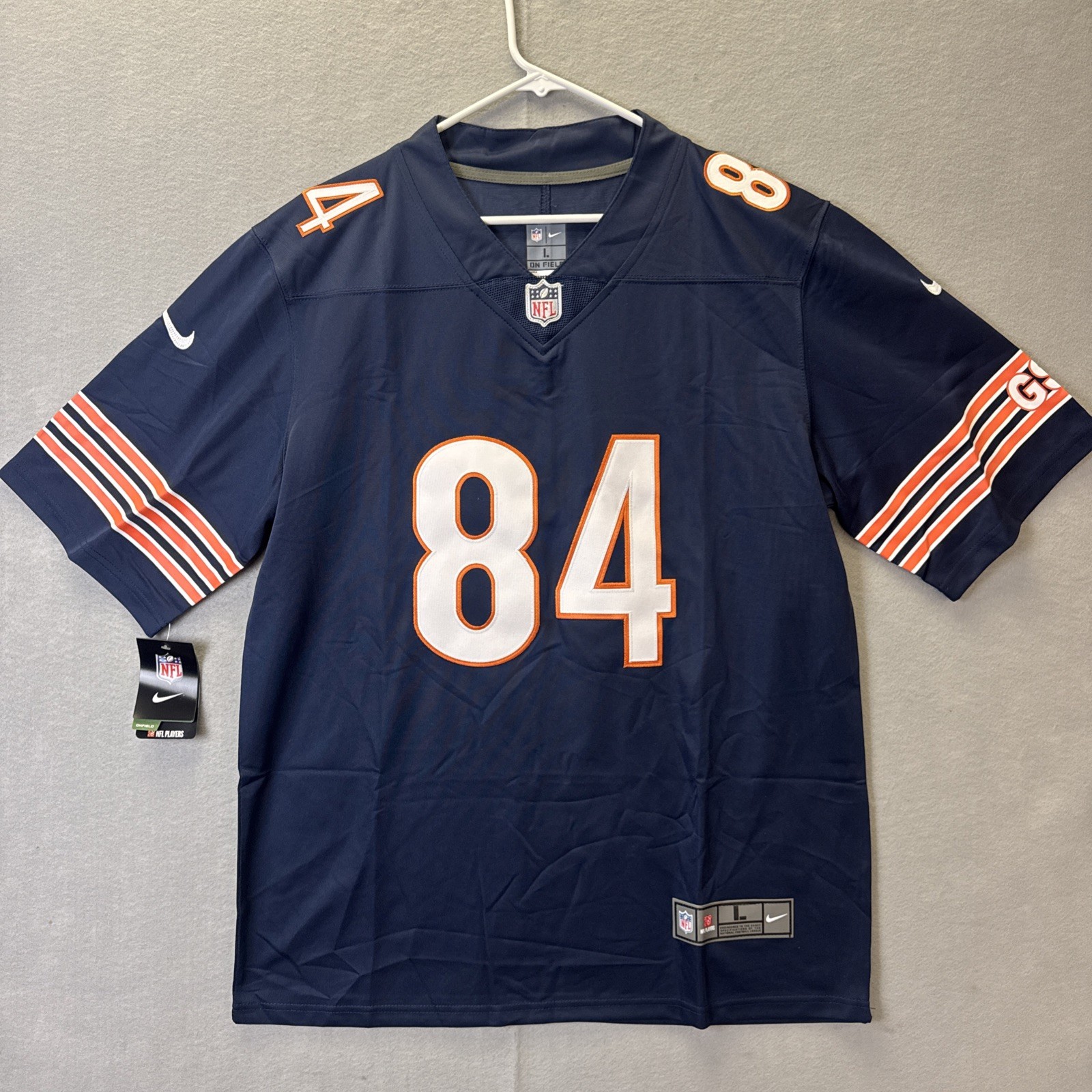 #84 Coleston Loveland Home Navy Stitched Jersey Nike Chicago Bears Tight End