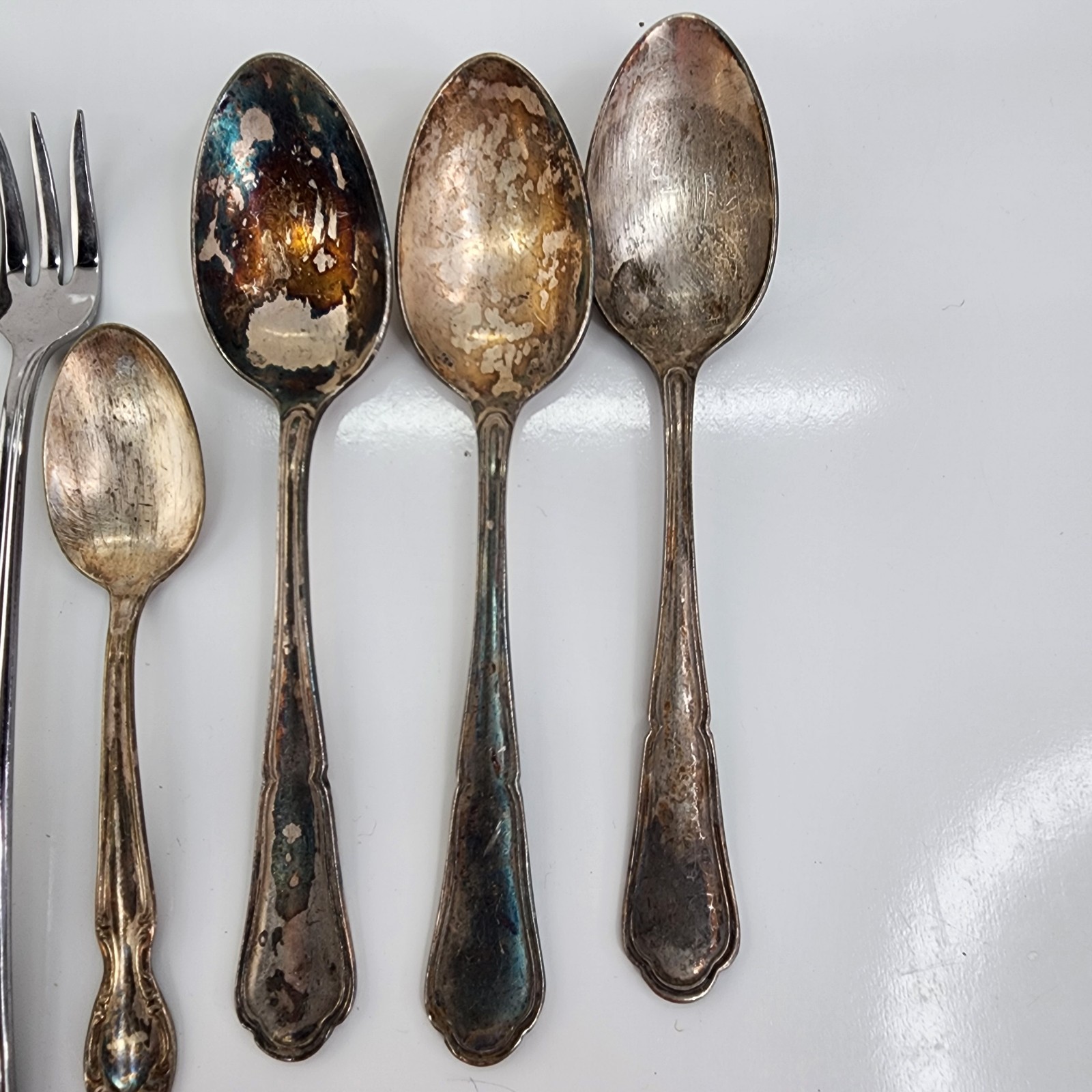 Lot 8 Vintage Silverplate Flatware Forks Spoons Mixed Patterns Craft ACME Rogers