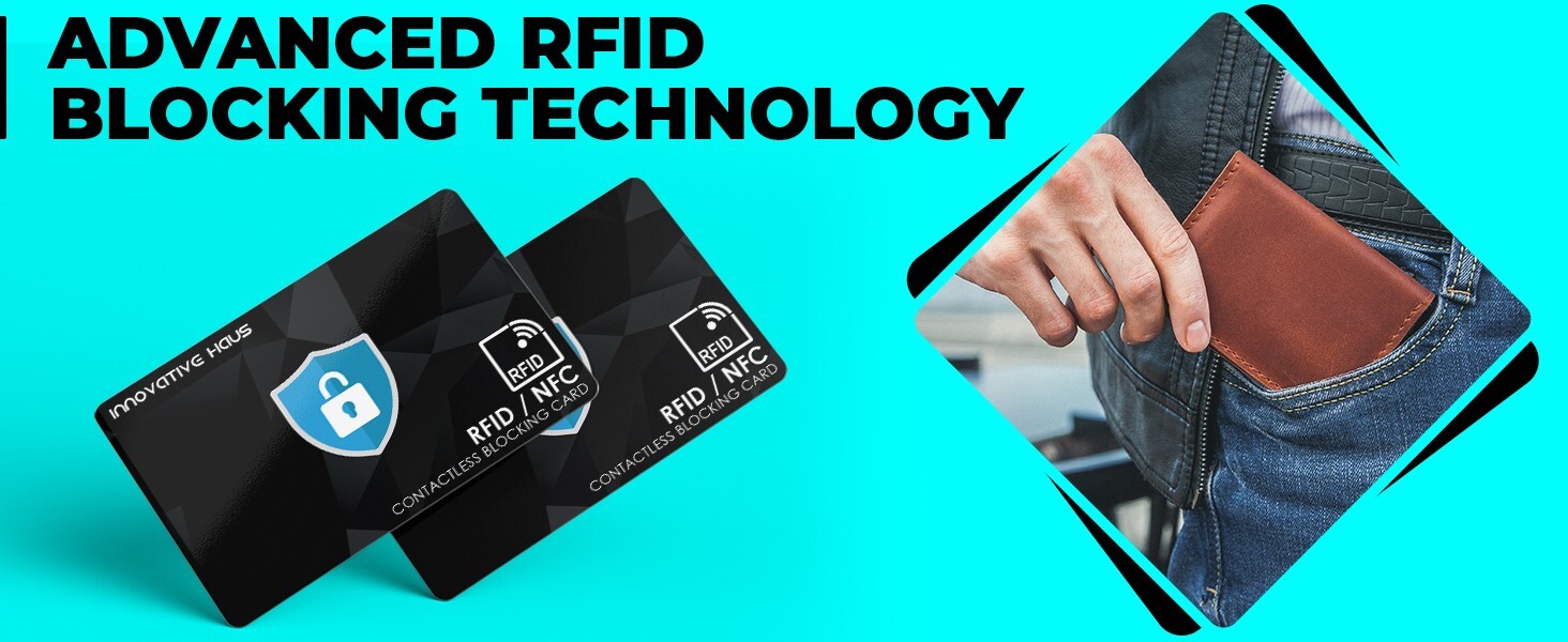RFID Blocking Card - Slim RFID Card Blocker - NFC Contactless Card Protector 4pk
