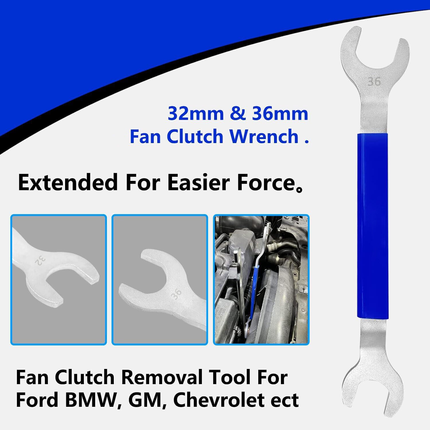 3PCS Fan Clutch Nut Wrench 32mm&36mm Clutch Holder Removal Tool For bmw