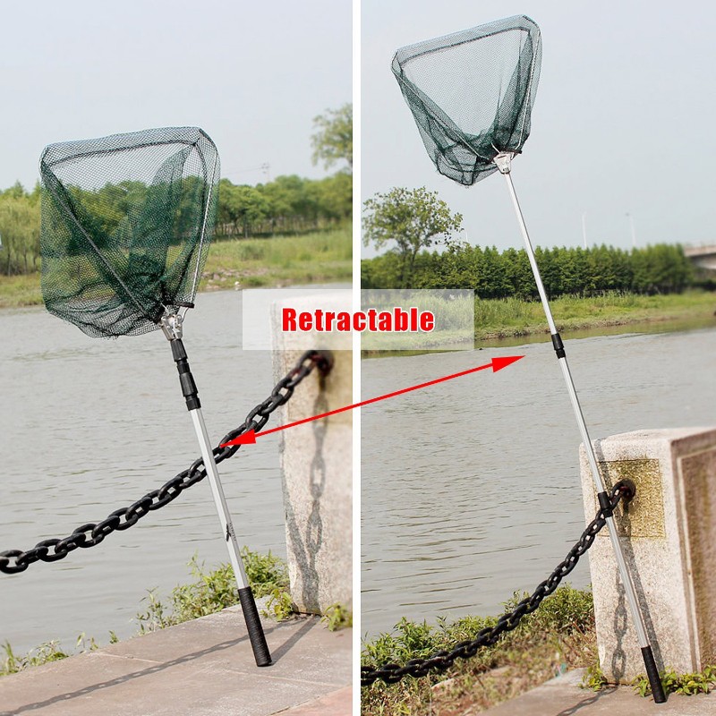 82" Fishing Landing Net Telescopic Folding Alum Handle 3 Section Extending Pole