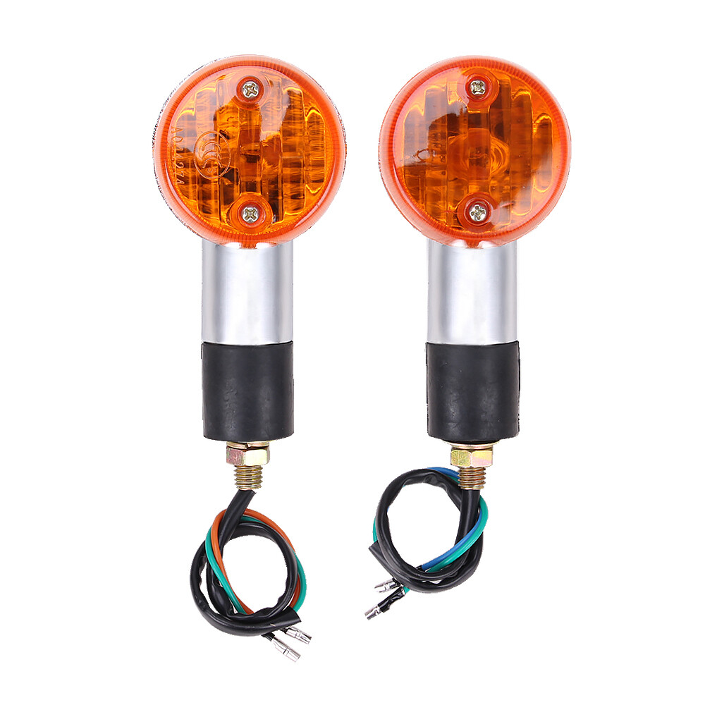 1 Pair Amber Turn Signal Light For Suzuki Boulevard C109R C50 C90 S 40 50 Chome