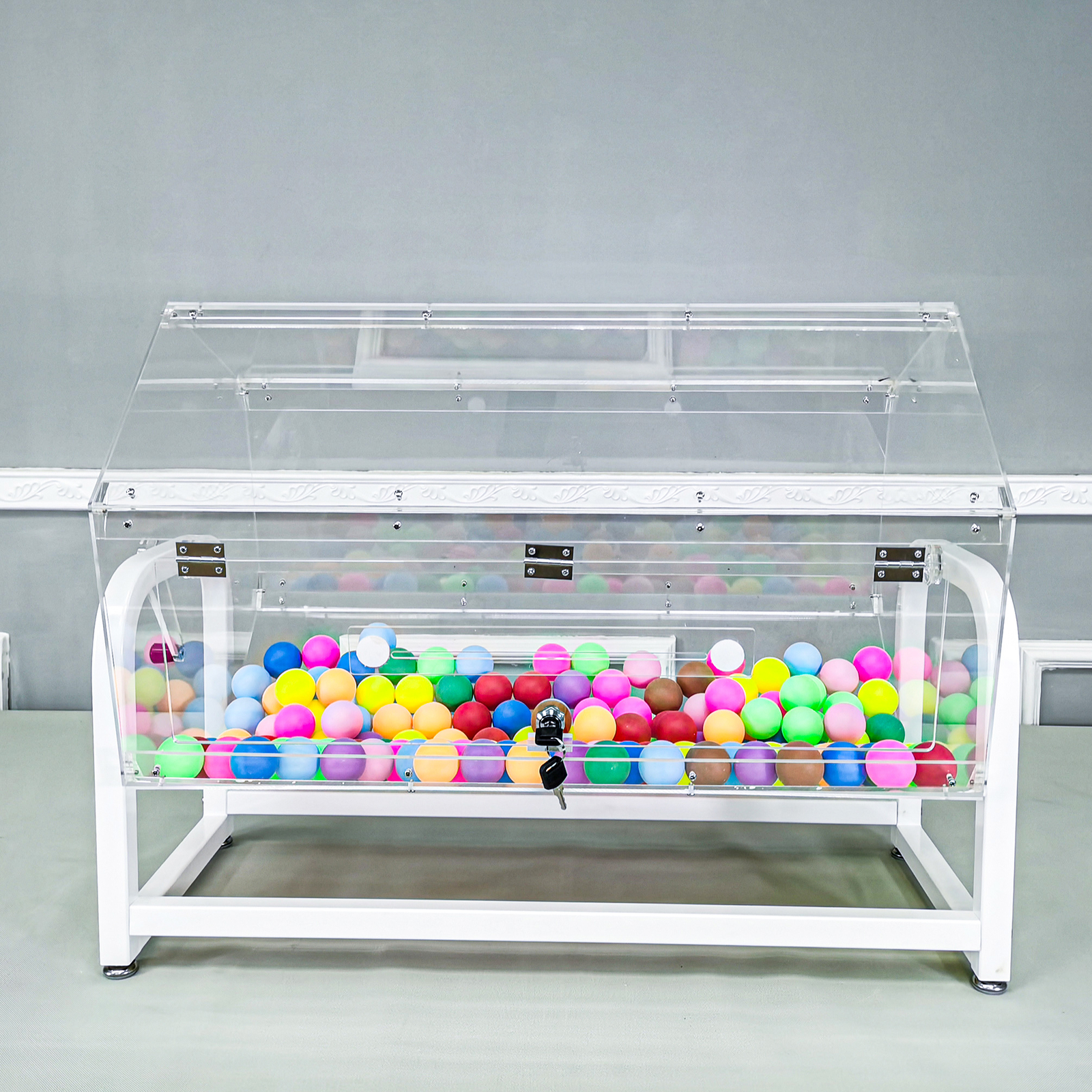 30x18x20" large Clear Acrylic Raffle Drum Metal Stand, Lucky Draw Ticket Box