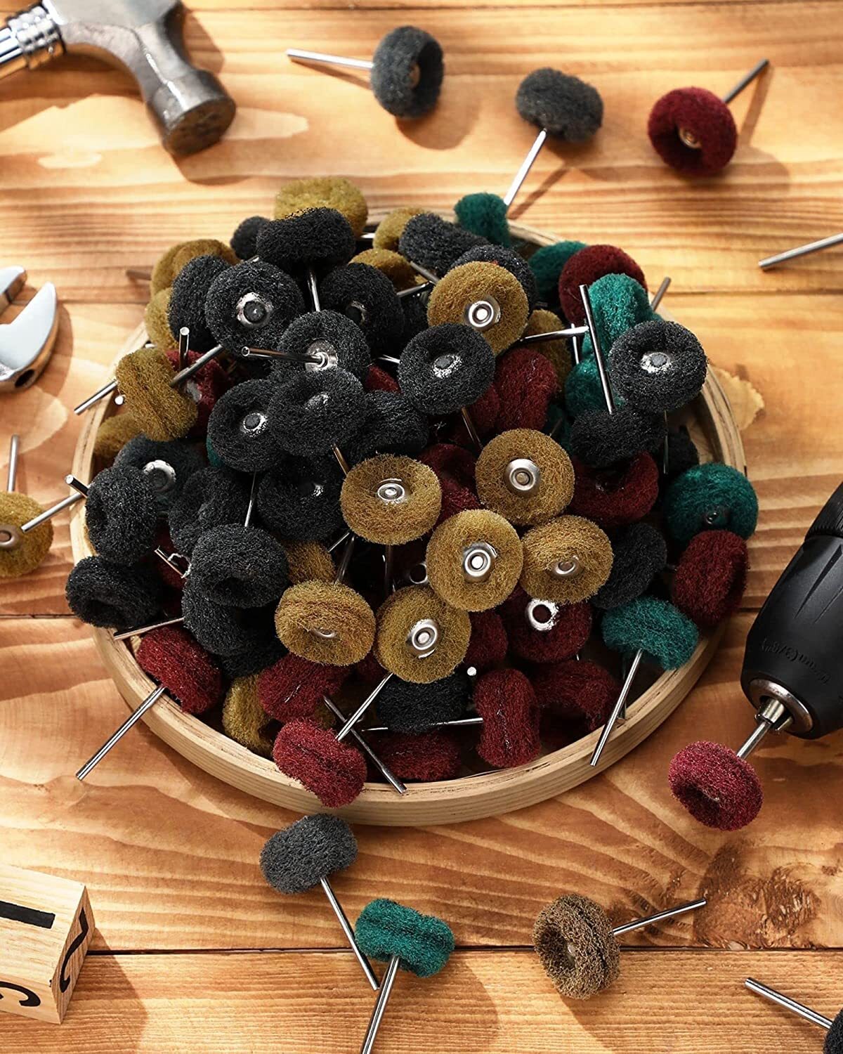 80x Abrasive Metal Polishing Buffing Wheel Burr Kit Set for Dremel Rotary Tool