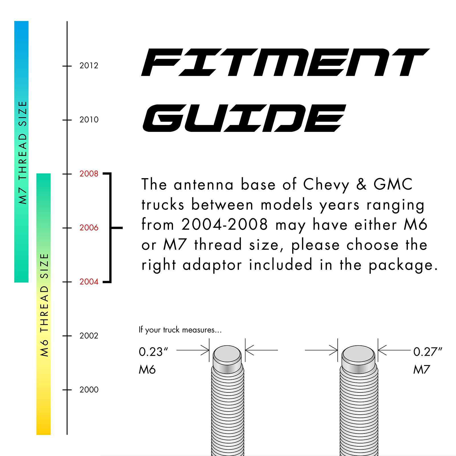 Rydonair 13" Antenna for Chevy Silverado 1500 2500 3500 & GMC Sierra/Denali