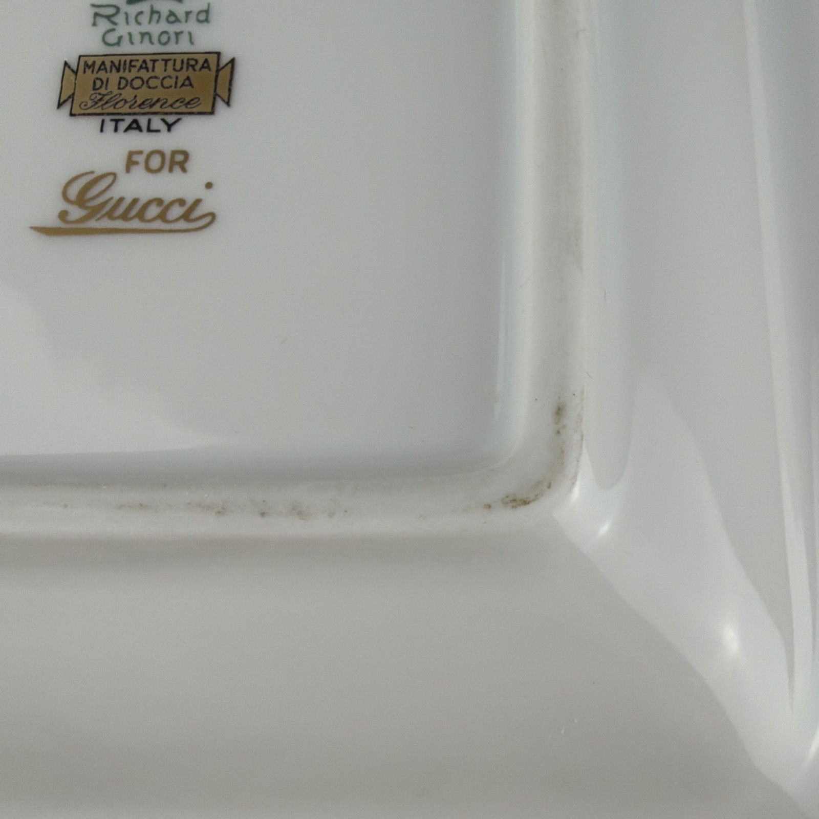 Gucci x Richard Ginori Flora Floral Porcelain Square Ashtray Italy Vintage 5.5"