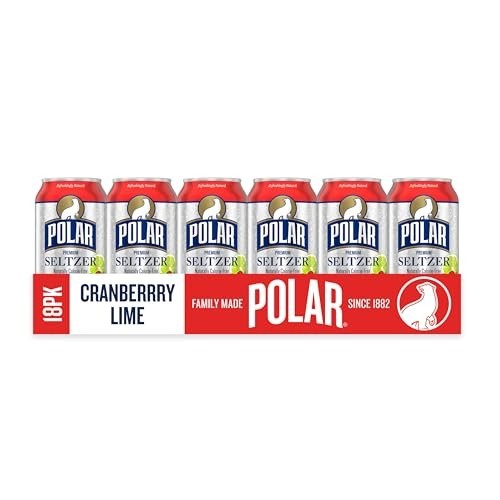 Polar Seltzer Water Cranberry Lime, 12 fl oz cans, 18 pack