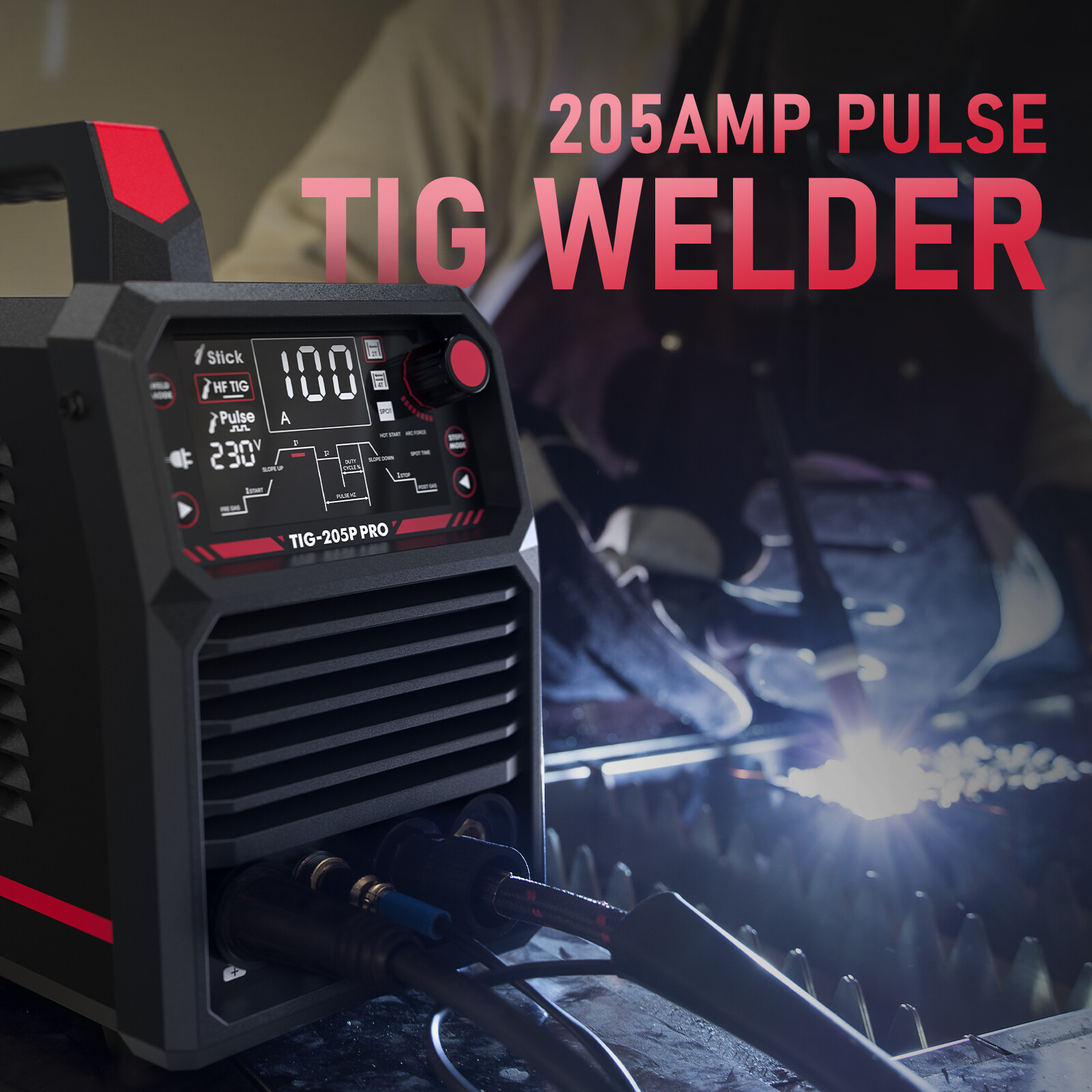 IGBT STICK/DC TIG/PULSE TIG 3 In 1 Welding Machine 205A 110&220V Dual Voltage