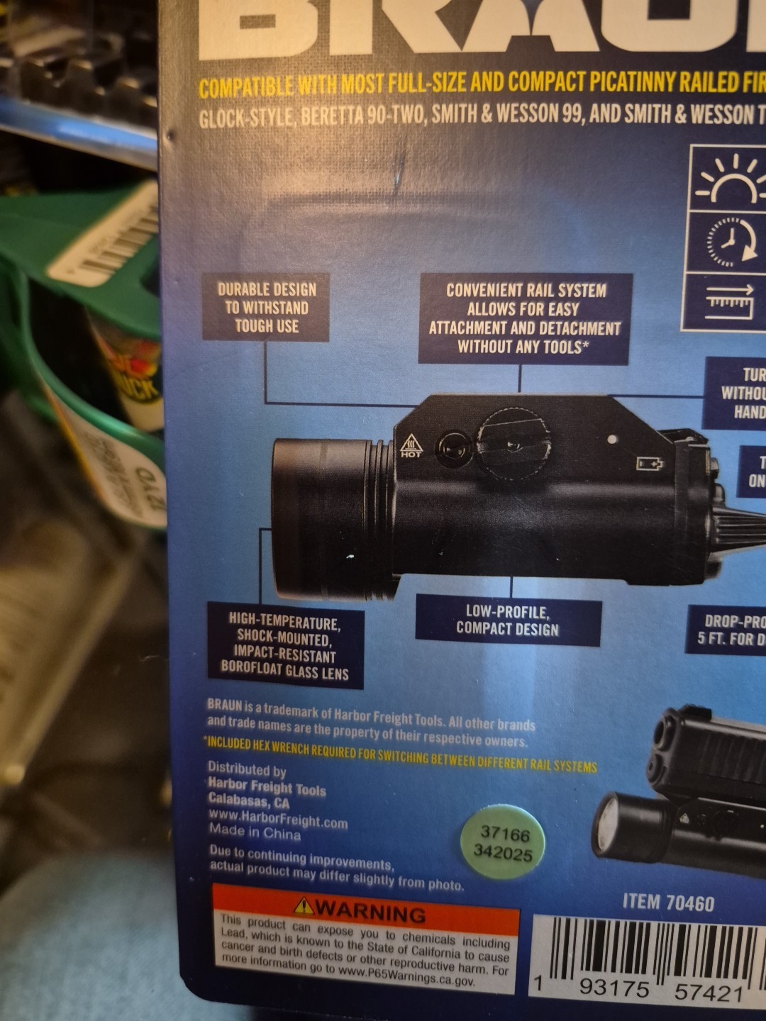 BRAUN 1000 LUMENS RAIL MOUNT LED LIGHT [70460] SEE PICTURES FOR SPECS