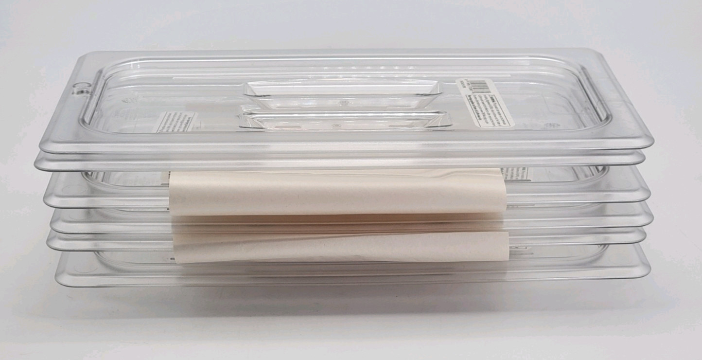 (6 Pack) Cambro CA30CWCH135 Food Pan Lid 1/3 Third Size Clear with Handle