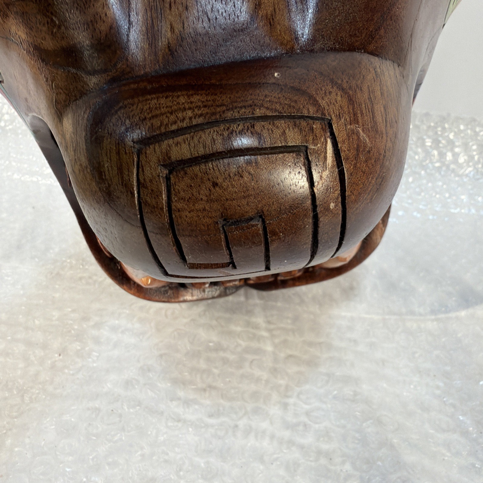 Vintage MCM Mayan Handcarved Wood Jaguar Panther Head Folk Art Rare