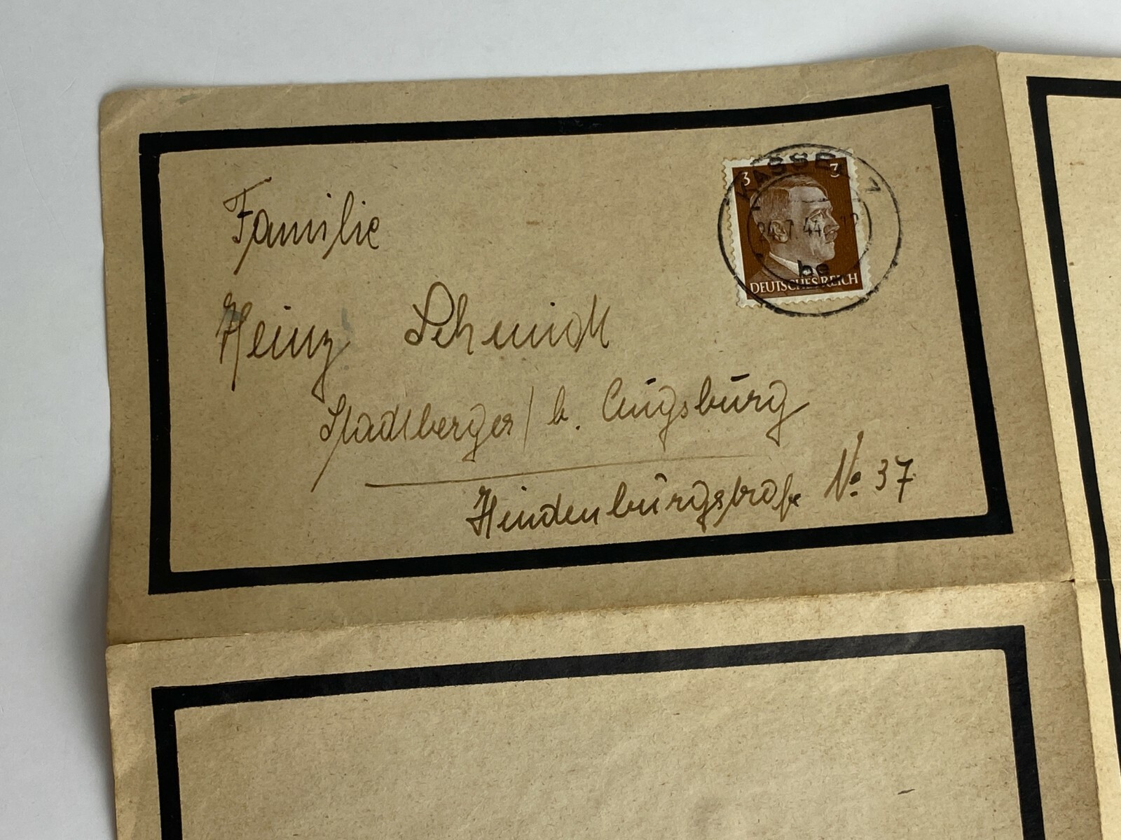 1944 German Death Announcement Walter Meininghaus Note WWII Notices