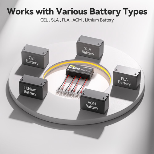 Power Queen Battery Balancer Equalizer for 24V/36V/48V Bank LiFePO4/AGM/Gel/SLA