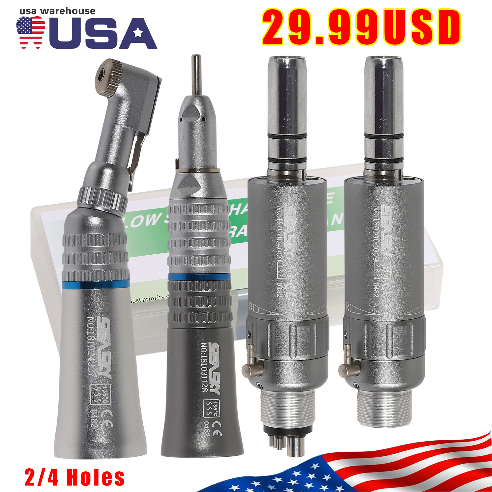 Estilo NSK Dental Contra Angulo Baja Velocidad Pieza de Mano 2/4Hole Micromotor