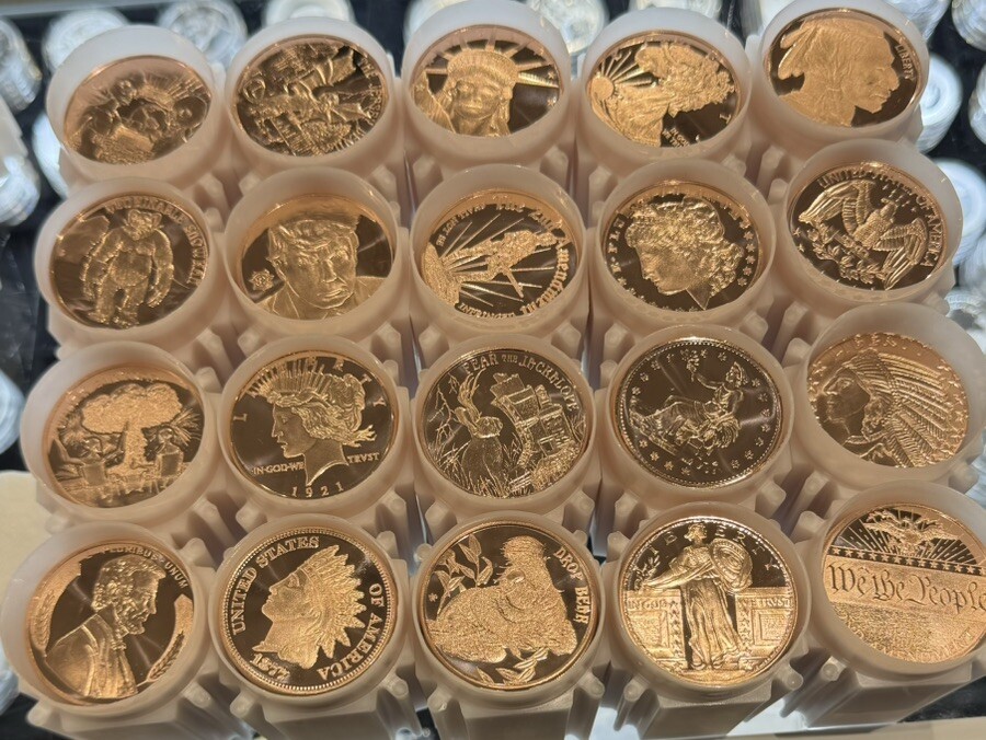 LOT OF 500 OZ Dealers Choice 1 OZ FINE COPPER ROUNDS - BULLION - FULL BOX OF 500