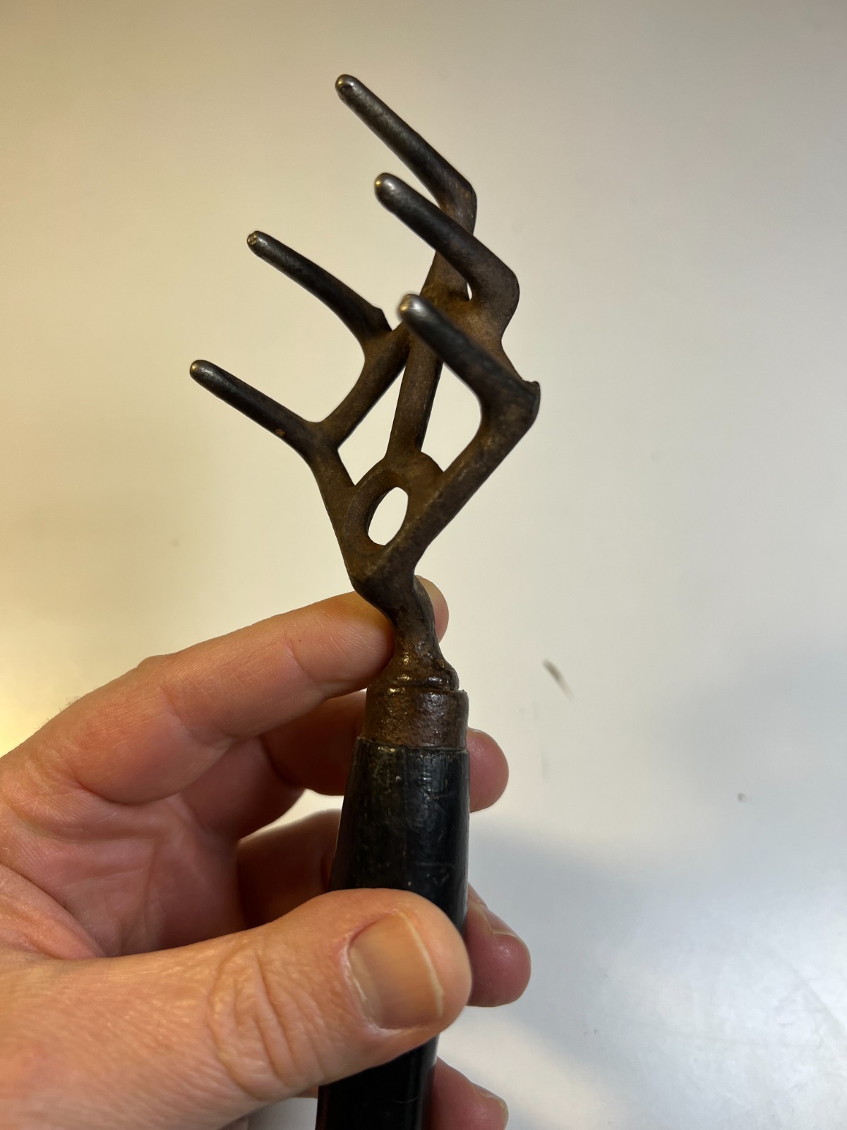 Antique 1800s Hand Cultivator Root Asparagus Fork Hand Forged Iron Garden Tool