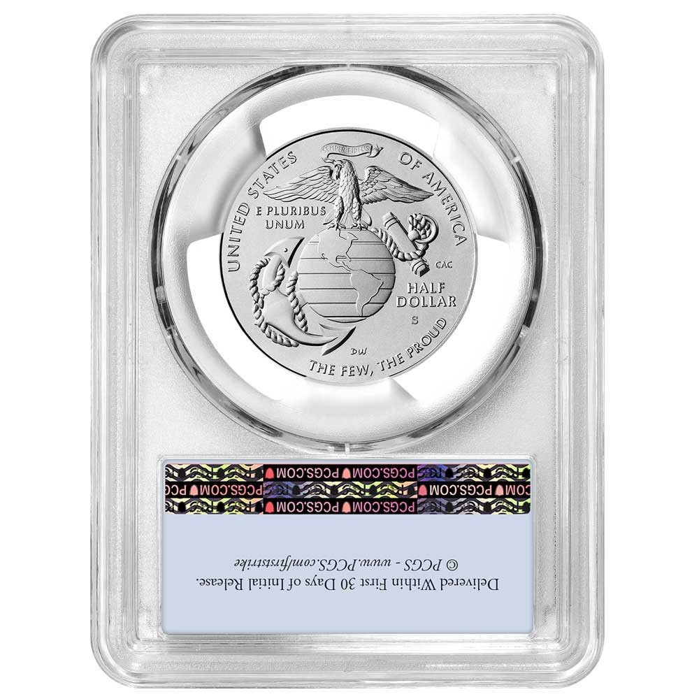 2025-S UNC Clad 50c U.S. Marine Corps 250th Anniversary Commemorative PCGS MS...