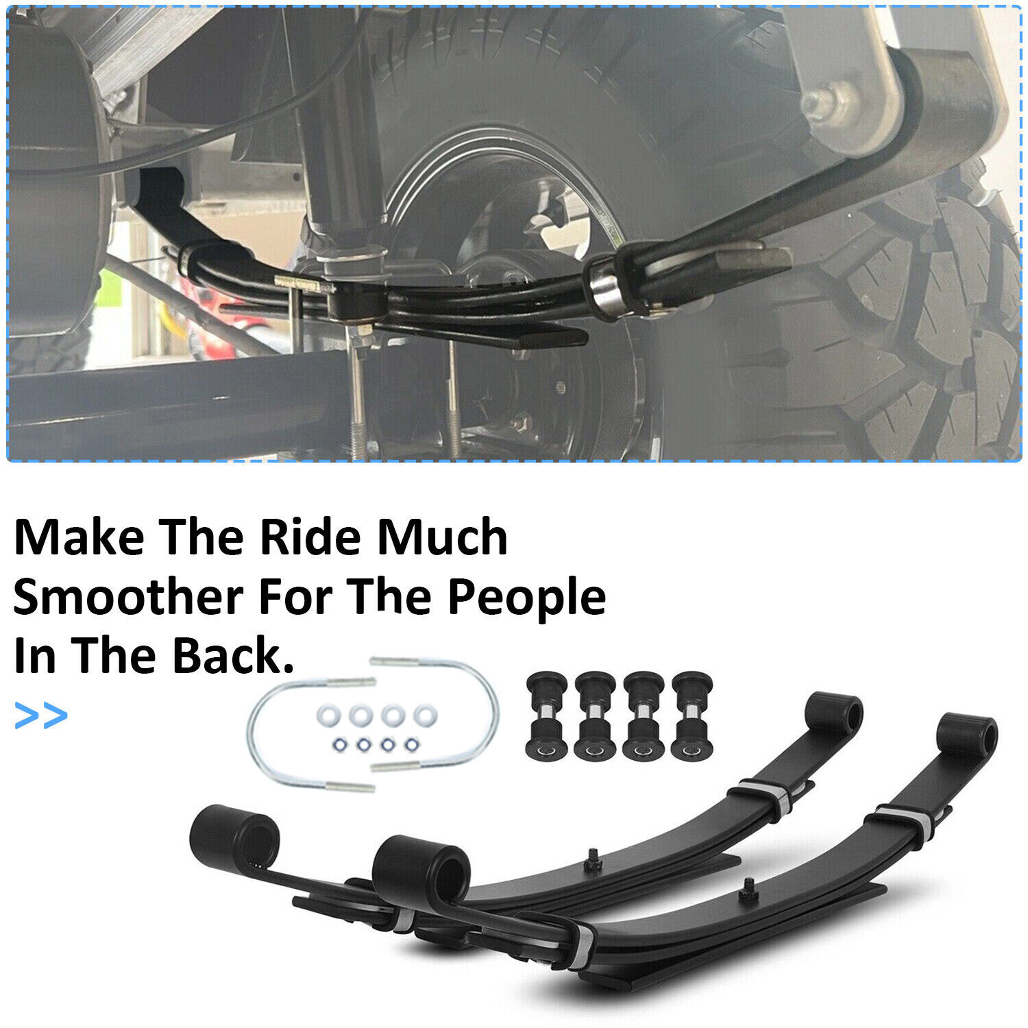 Golf Cart Rear Leaf Springs Bushing Heavy Duty (3 Leaf) For Club Car DS 1981+