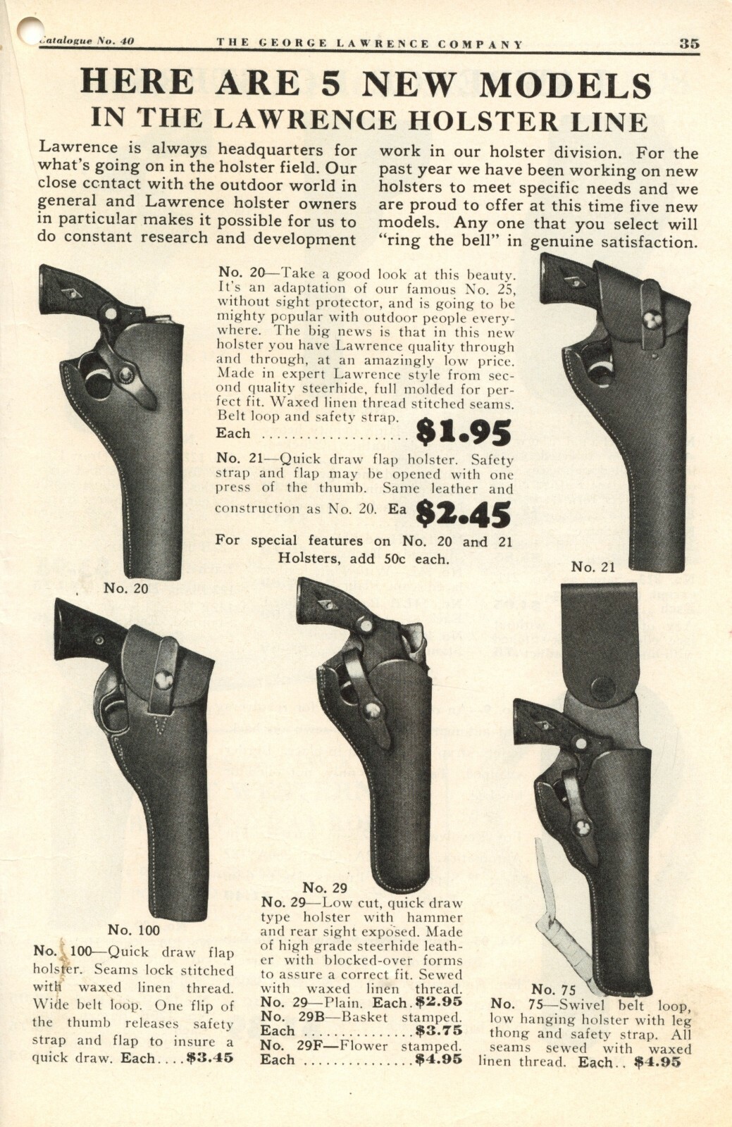 1940 George Lawrence Leather Catalog #40 on CD - Saddles, Holsters, Portland, OR