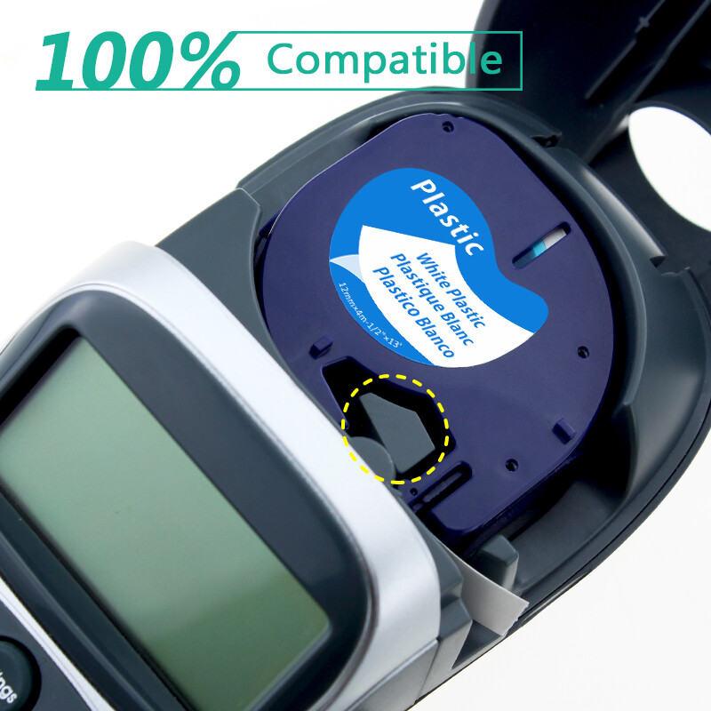 10PK Dymo LetraTag Refills White Plastic 91331 for LetraTag Label Maker LT-100H