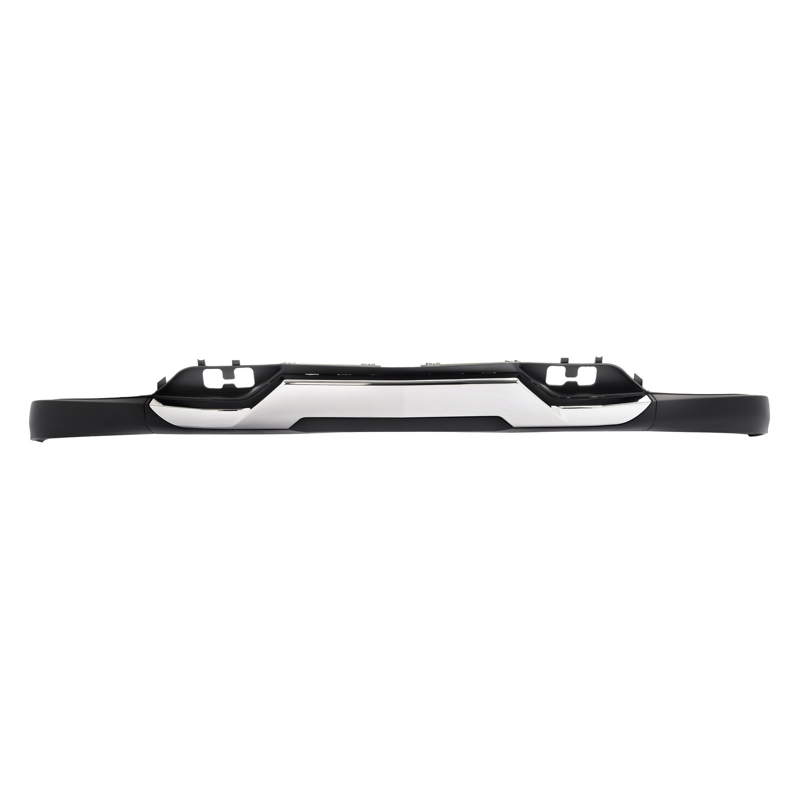For Chevy Silverado 1500 2016-2019 Black Front Bumper Valance &Chrome Skid Plate