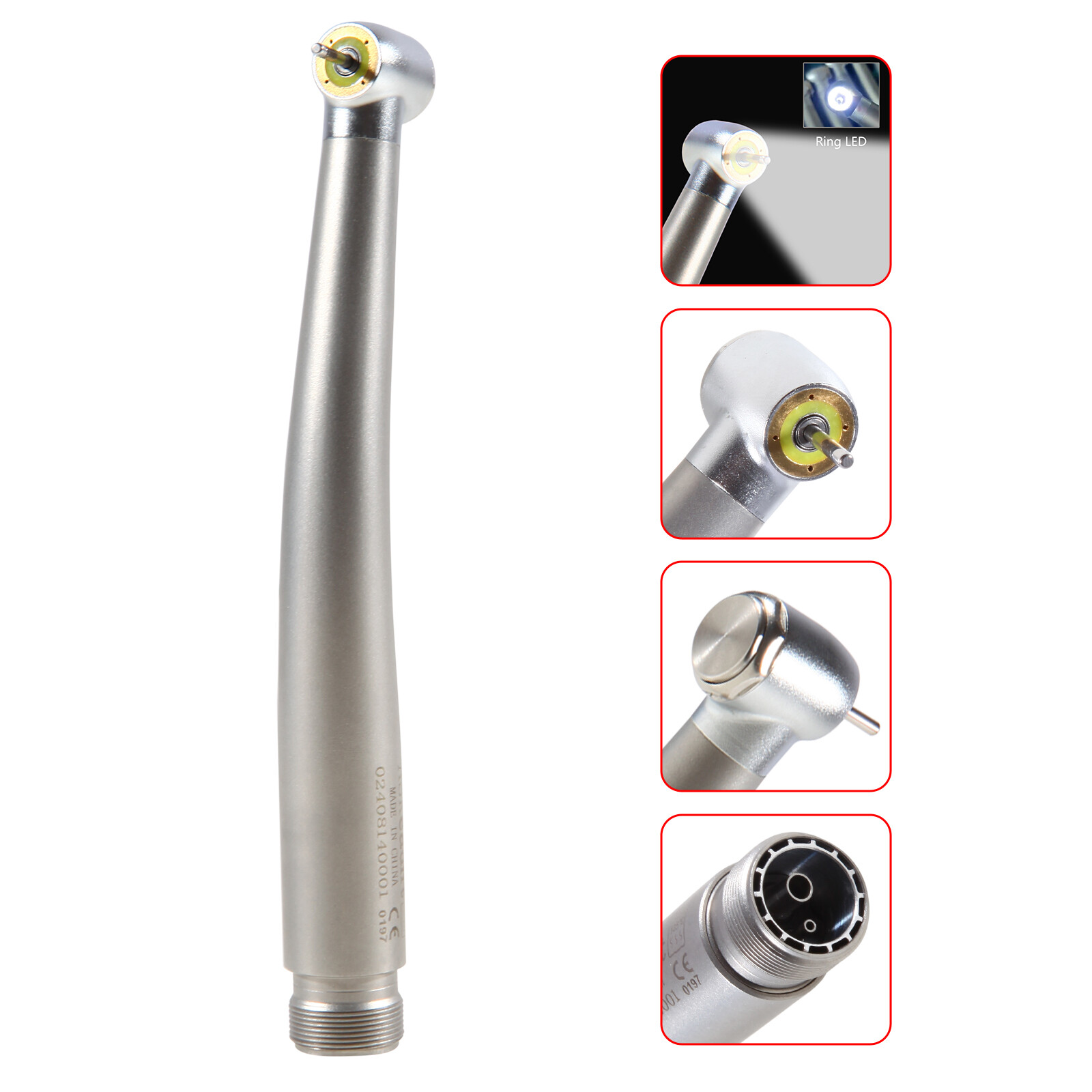 Dental LED High Speed Handpiece Shadowless E-Generator Air Turbine Handpiece 2/4