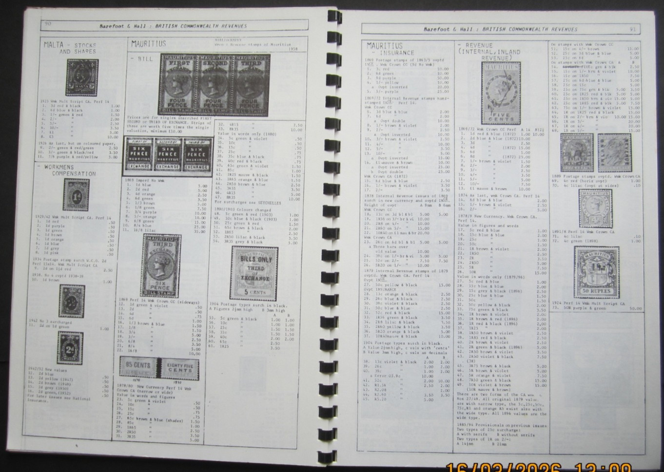 J. Barefoot Ltd - British Commonwealth Revenues, Stamp Catalogue 1984.