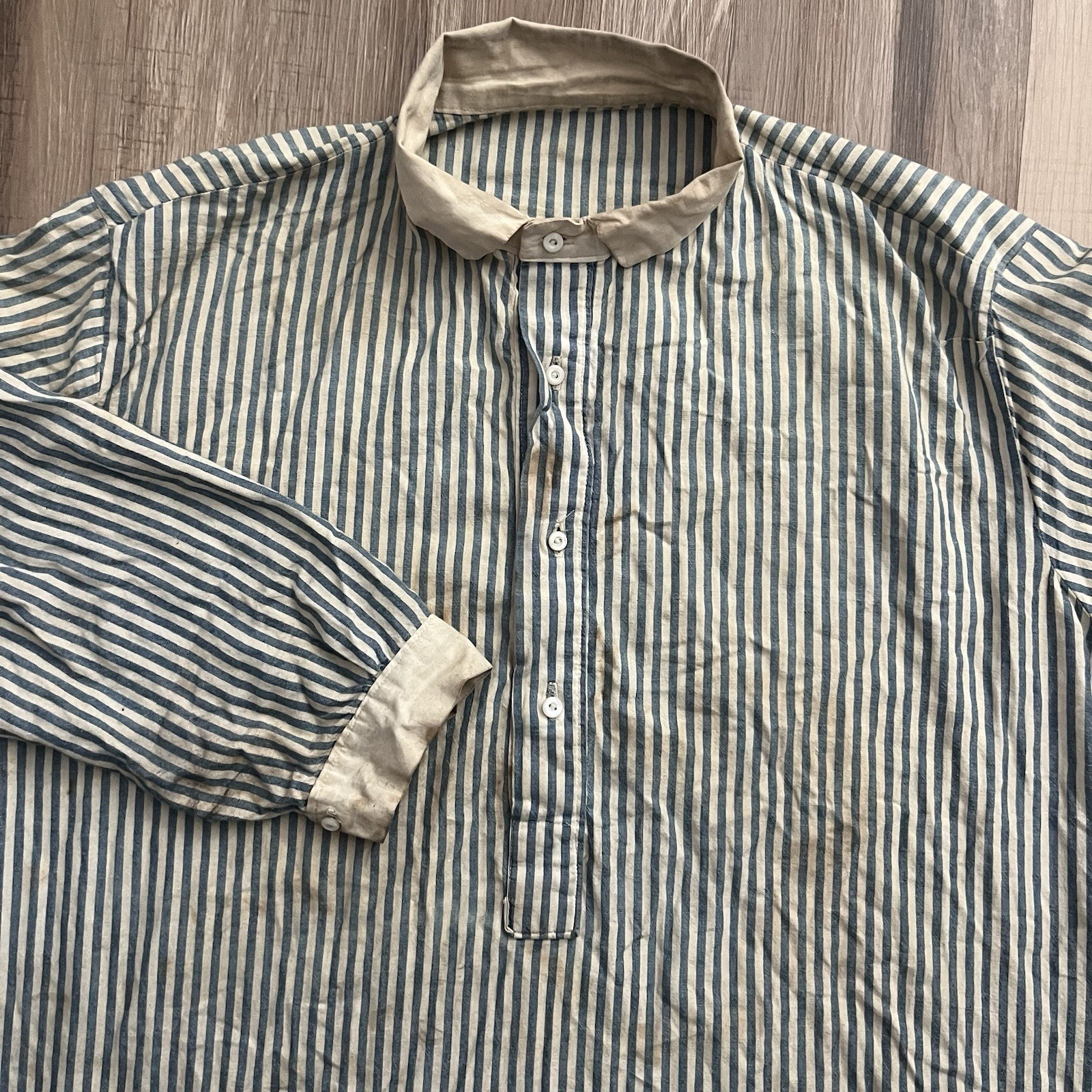 Vintage Repro Civil War Uniform Union Wool Trousers Sky Blue & Striped Shirt