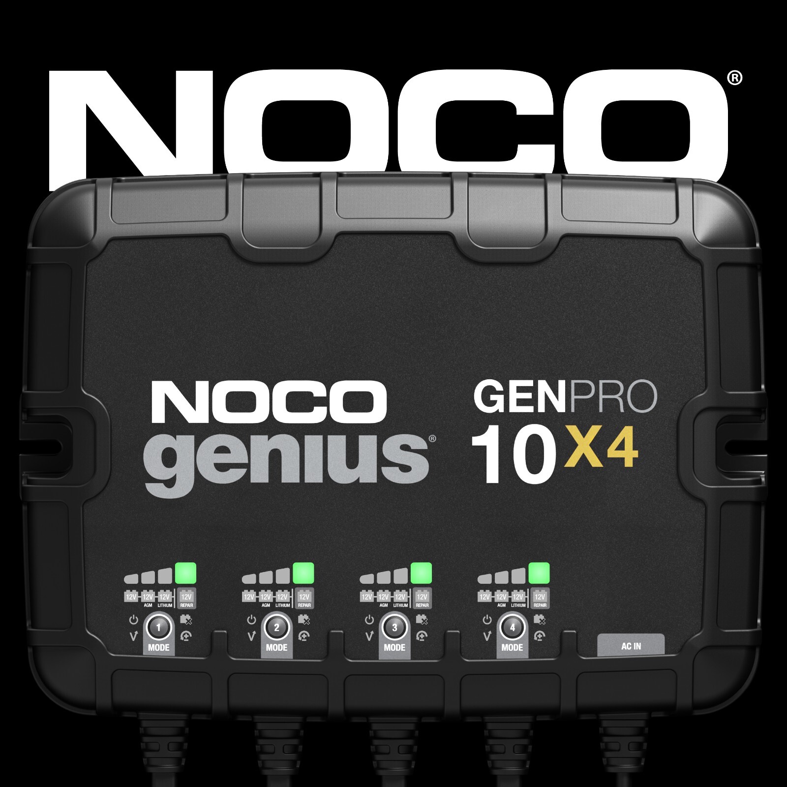 NOCO Genius GENPRO10X4 4-Bank 40A (10A/Bank) 12V Onboard Marine Battery Charger