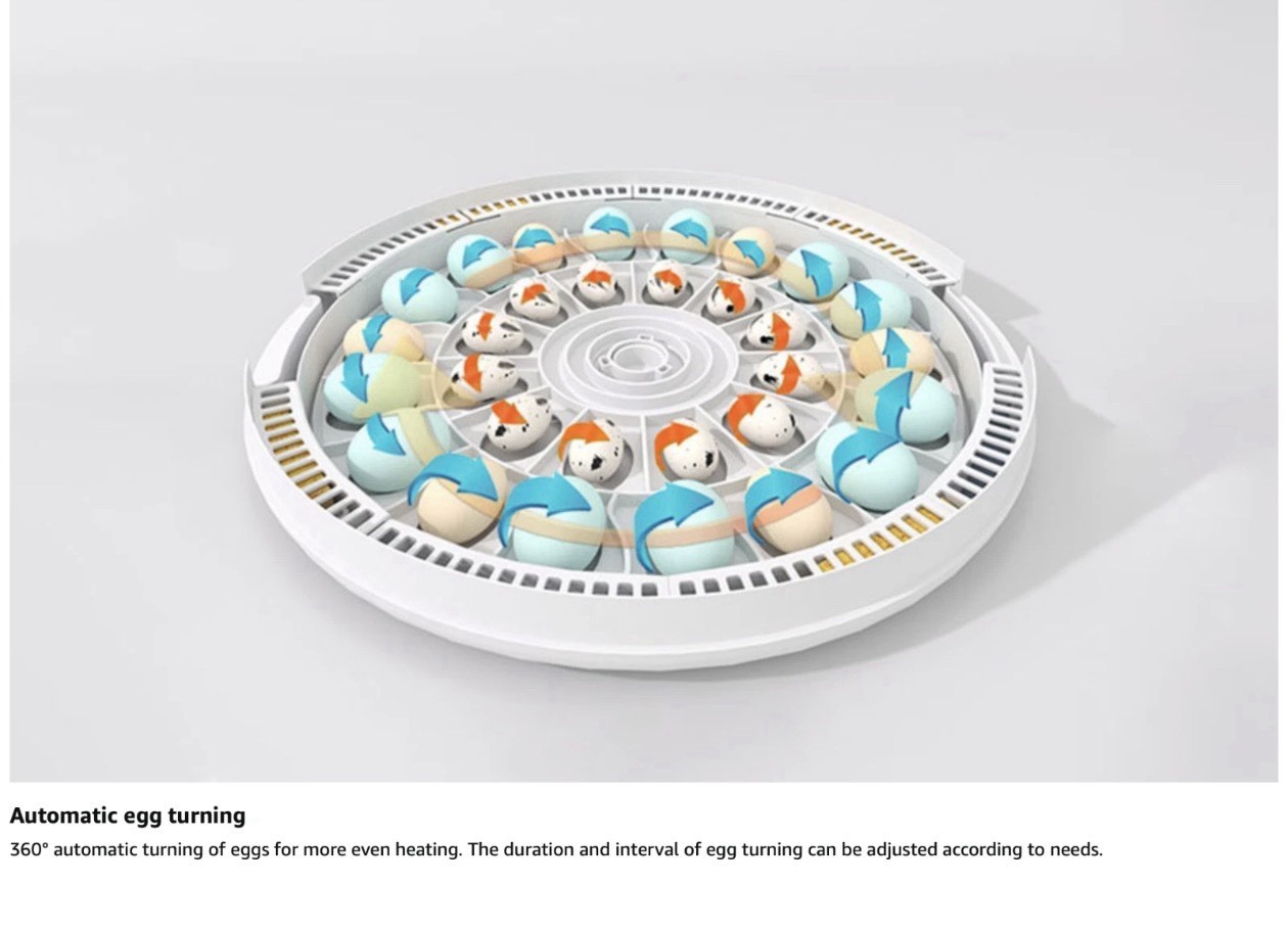 MeeF incubators for Hatching Eggs Automatic 30 Eggs Incubator with Tur