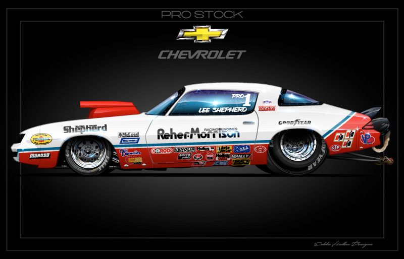 Reher Morrison Shepherd 1980 Pro Stock Camaro 28X18" Poster FC068