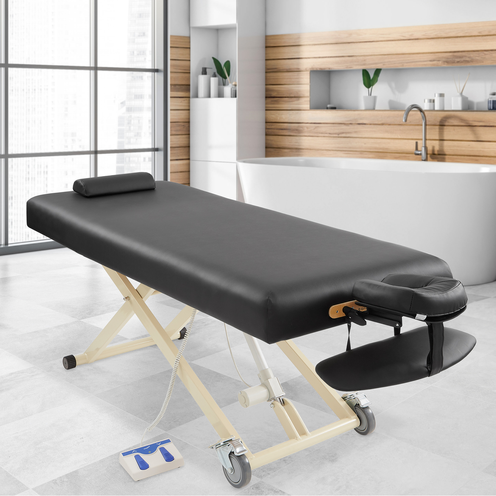 Professional Electric Lift Massage Table with Headrest, Face Cradle and Bolster