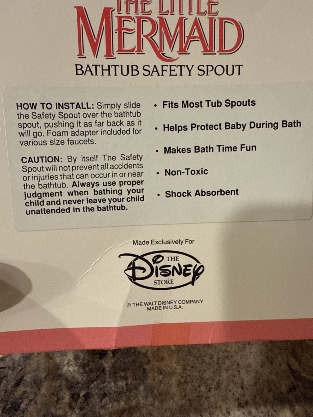 Disney Store The Little Mermaid Bathtub Safety Spout Rubber Cover NIB N3w Sealed