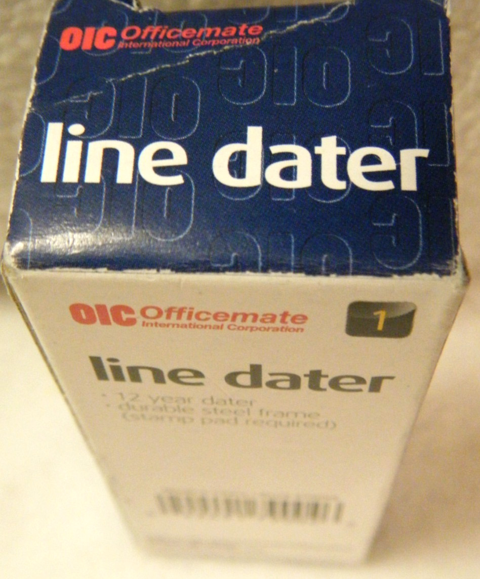 Officemate 12 Year Line Dater Stamp -THRU 2028- stock # 79004 NEW IN BOX