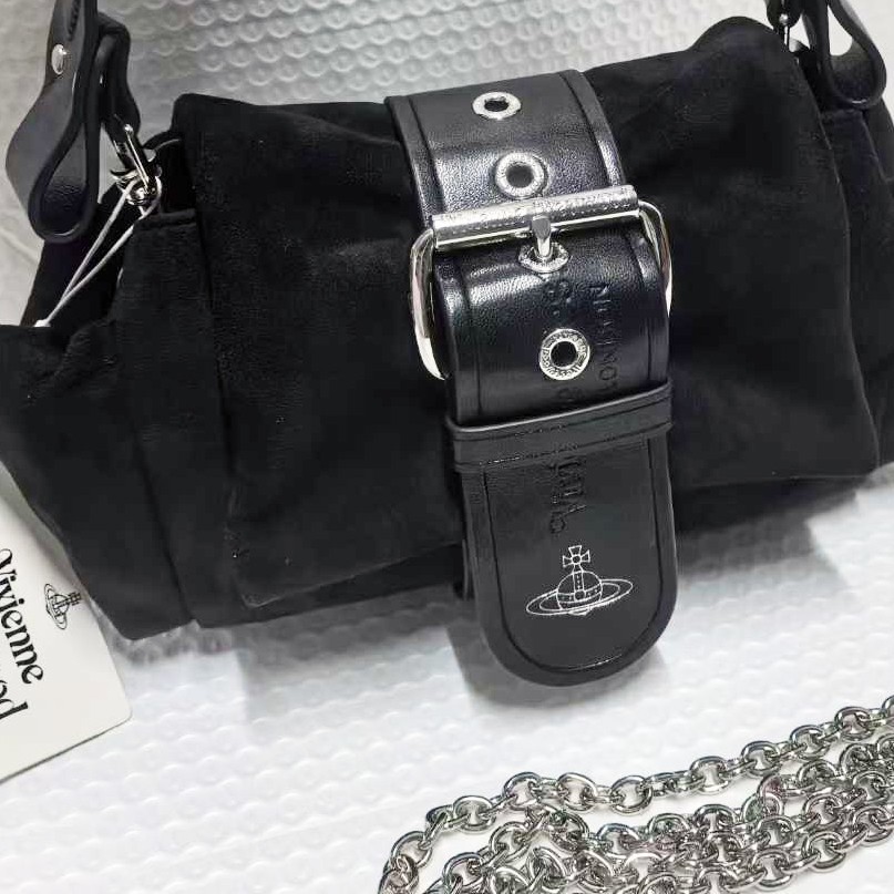 Vivienne Westwood Hazel Treasure Handbag Suede Black outlet F/S JP [DDP]