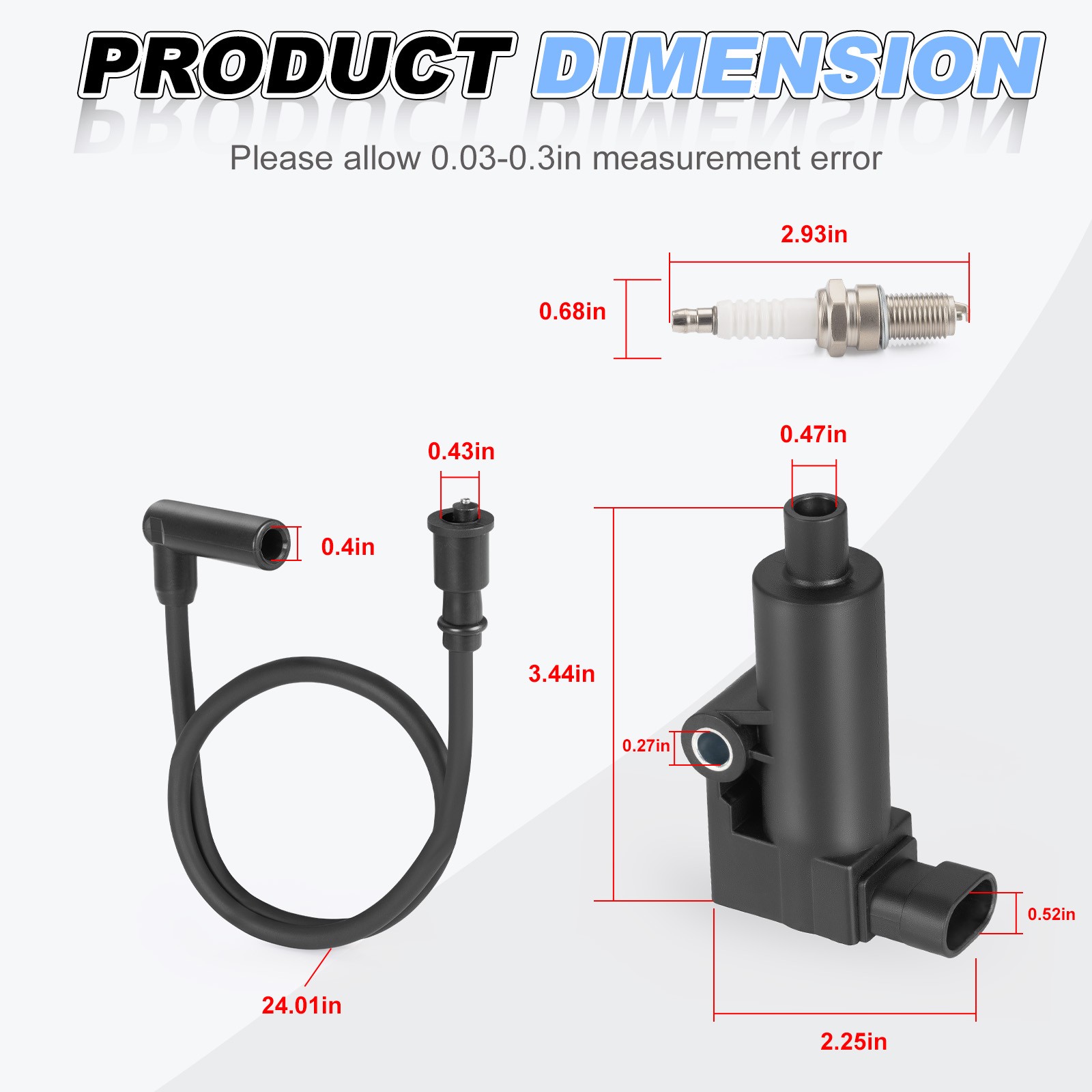 Ignition Coil Cable Wire Spark Plug Kit For Hisun 500 UTV MSU Massimo Cub Cadet