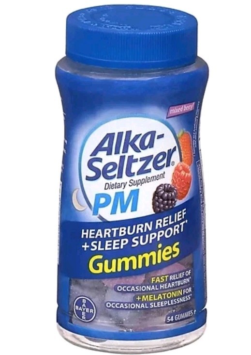 Alka Seltzer PM Berry Gummies Heartburn Relief & Sleep Aid 54 Ct Each, Exp 04/26