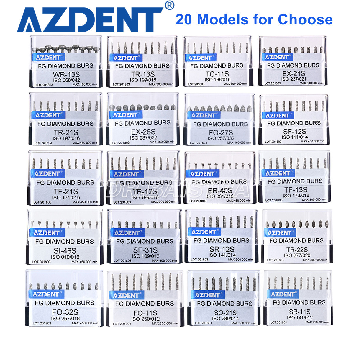 100pcs Dental Super Coarse Diamond FG Burs for High Speed Handpiece AZDENT