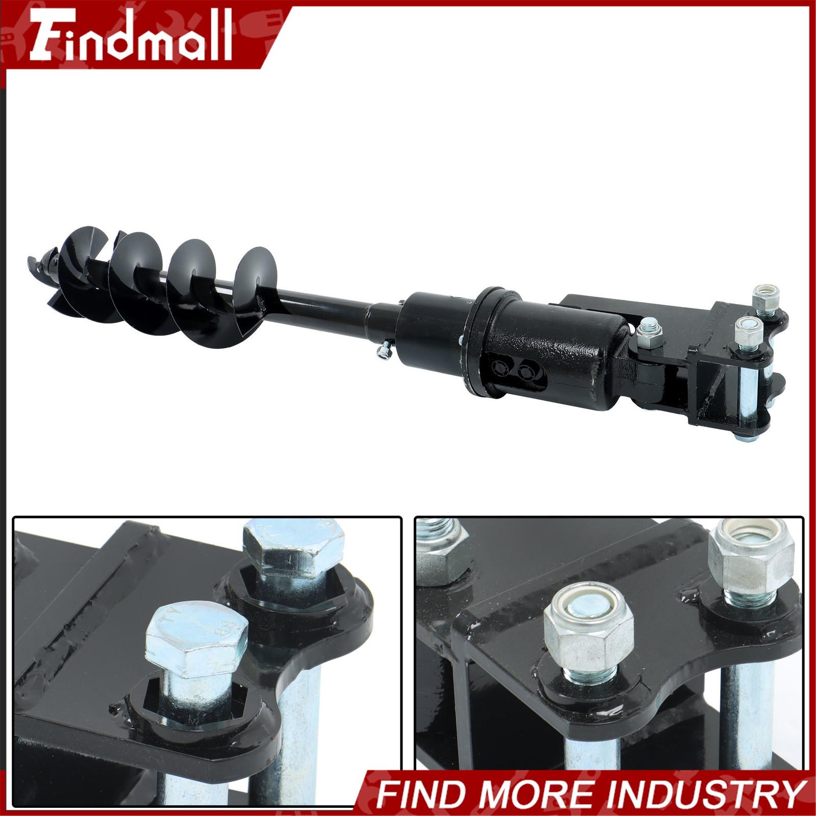Findmall 200mm Auger Drill with Hoses for 1-1.5 Ton Mini Excavator