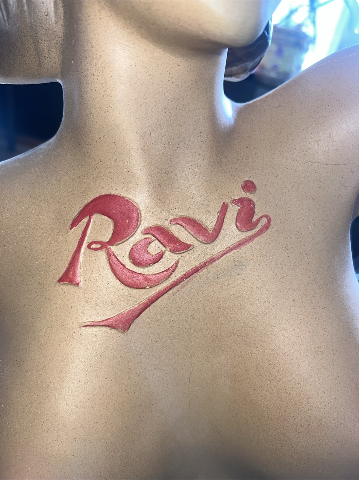 RARE D.W RAVI Woman Nude Bust Head LINGERIE Mannequin Plaster NICE BEAUTY