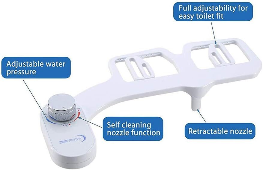 Bidet Fresh Water Dual Spray Kit Non Electric Toilet Seat Attachment Cold Wash