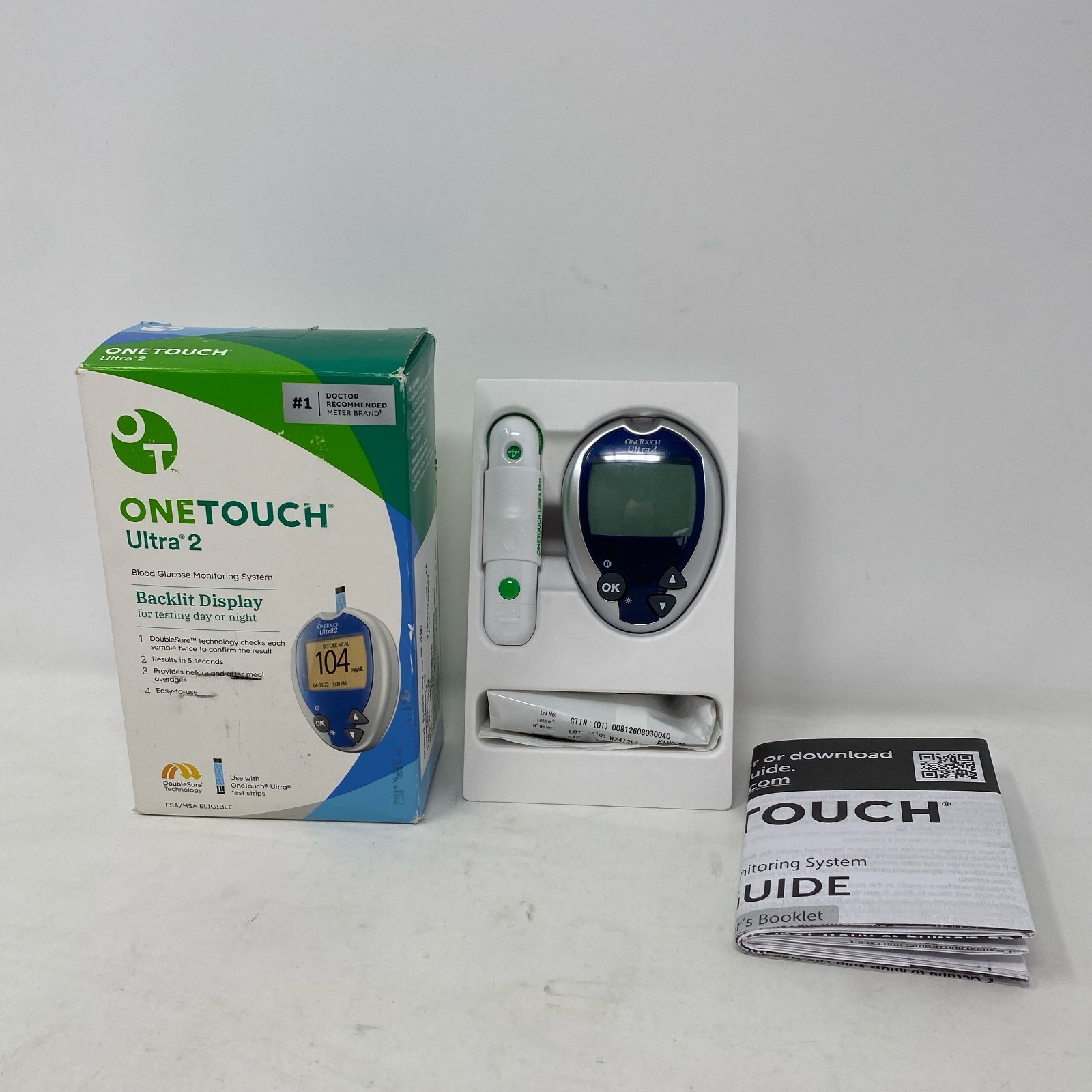 OneTouch Ultra 2 Blood Glucose Meter Kit Blue/Silver